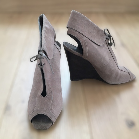 Aldo Suede Wedge open toe & heel bootie - Picture 2 of 5